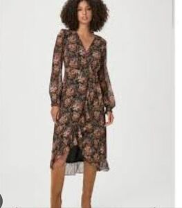 PAIGE Paulette Floral Long Sleeve Dress Size Large